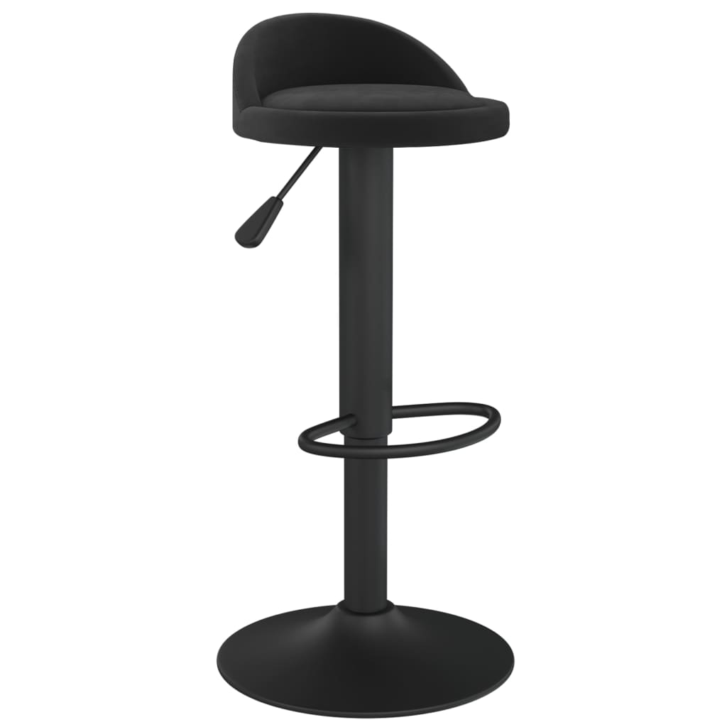 Vidaxl taburete de cocina de terciopelo negro