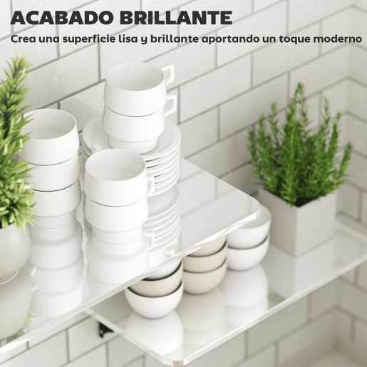 HOMCOM Conjunto de 2 Mesas Dobráveis de Parede Secretárias Flutuantes para Espaços Pequenos Mesas Rebatíveis para Cozinha Sala de Jantar Escritório Quarto e Sala Branco Brilhante