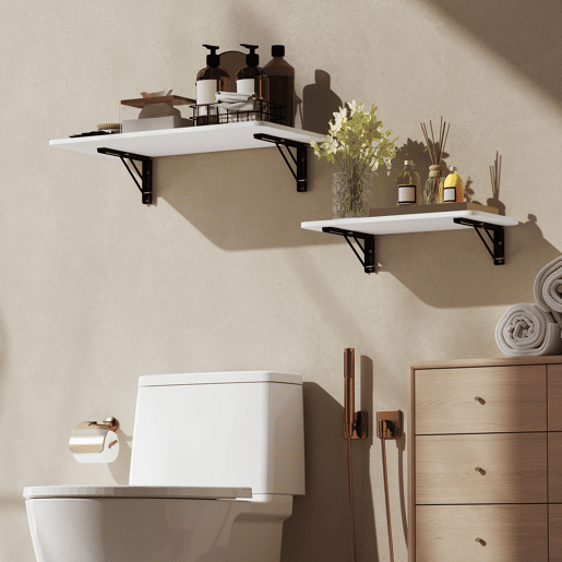 HOMCOM Conjunto de 2 Mesas Dobráveis de Parede Secretárias Flutuantes para Espaços Pequenos Mesas Rebatíveis para Cozinha Sala de Jantar Escritório Quarto e Sala Branco Brilhante