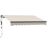 Outsunny Toldo Elétrico Retrátil com Controlo Remoto 296x250 cm Toldo de Exterior Enrolável com Manivela Estrutura de Alumínio e Proteção UV30+ para Jardim Porta Janela Creme