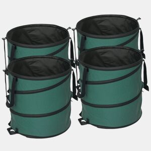 Outsunny Conjunto de 4 Sacos para Resíduos de Jardim 86L Sacos para Resíduos Resistentes com Pegas Tampa com Fecho e Desenho Pop-Up Dobráveis e Reutilizáveis Ø47x50 cm Verde