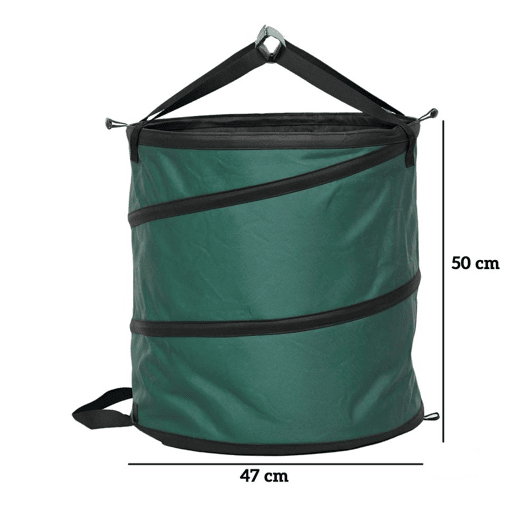 Outsunny Conjunto de 4 Sacos para Resíduos de Jardim 86L Sacos para Resíduos Resistentes com Pegas Tampa com Fecho e Desenho Pop-Up Dobráveis e Reutilizáveis Ø47x50 cm Verde