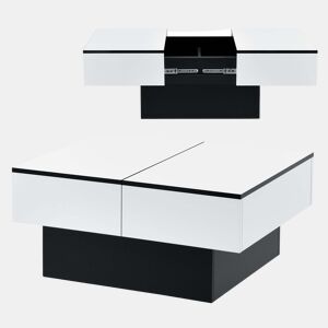 Mesa de centro para sala de estar em aglomerado 80 cm preto branco 03_0006150
