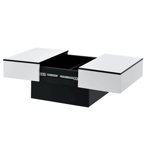 Mesa de centro para sala de estar em aglomerado 80 cm preto branco 03_0006150 Mesa de centro para sala de estar em aglomerado 80 cm preto branco 03_0006150
