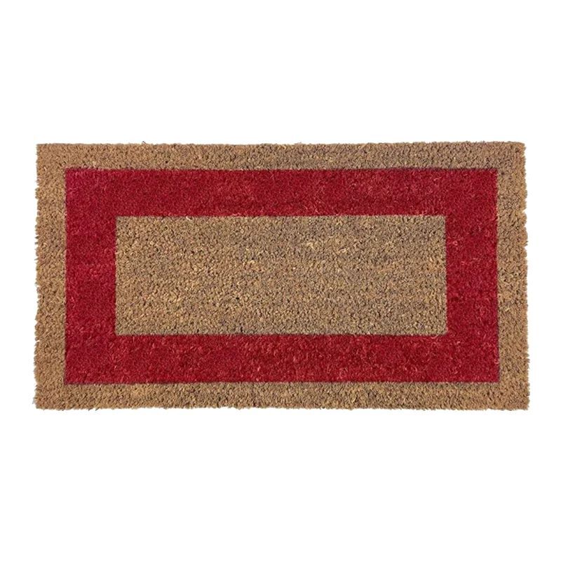 Arquiservi - felpudo de coco antideslizante cenefa rojo 70x120 cm