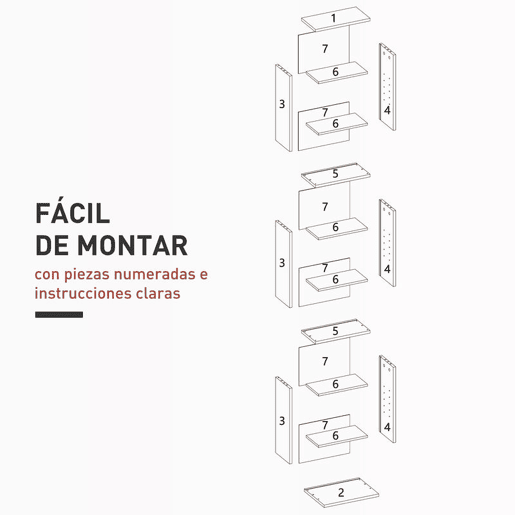 HOMCOM Estante para CDs e DVDs Suportes para CD Estreitos com 9 Compartimentos Prateleiras Ajustáveis para Sala Escritório 33x24x140 cm Branco