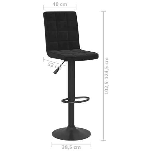 vidaXL Banco de bar veludo preto