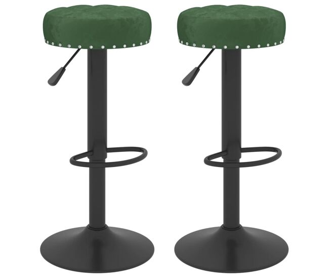Vidaxl taburetes de cocina 2 unidades terciopelo verde oscuro