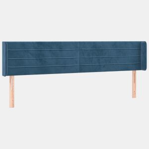 vidaXL Cabeceira de cama c abas veludo 163x16x7888cm azul-escuro