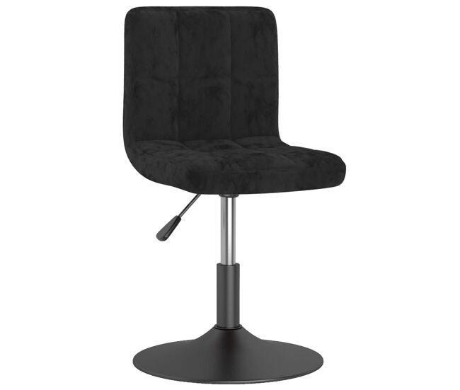 Vidaxl taburete de cocina giratorio de terciopelo negro