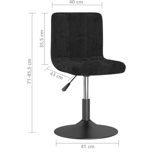 vidaXL Banco de bar giratório veludo preto