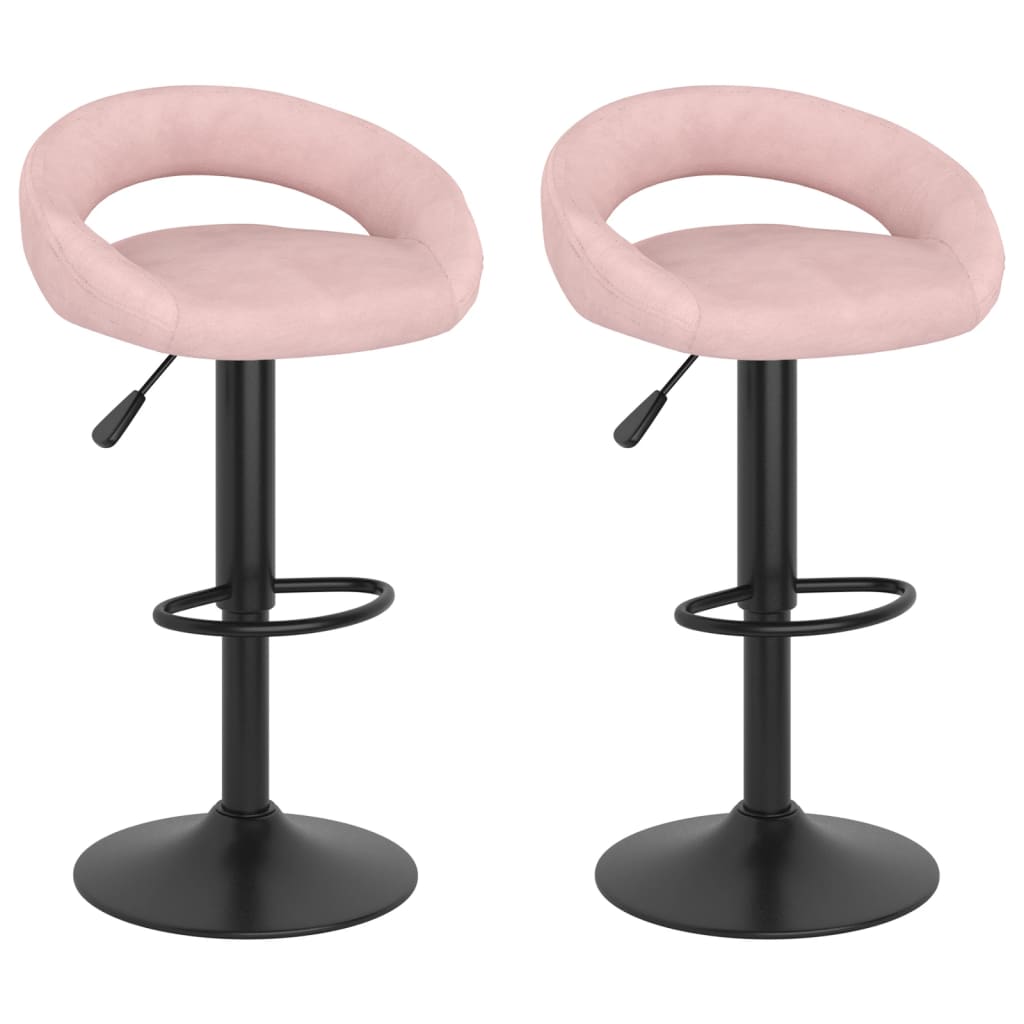 Vidaxl taburetes de cocina 2 unidades terciopelo rosa