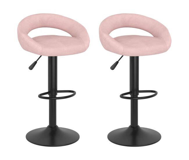 Vidaxl taburetes de cocina 2 unidades terciopelo rosa