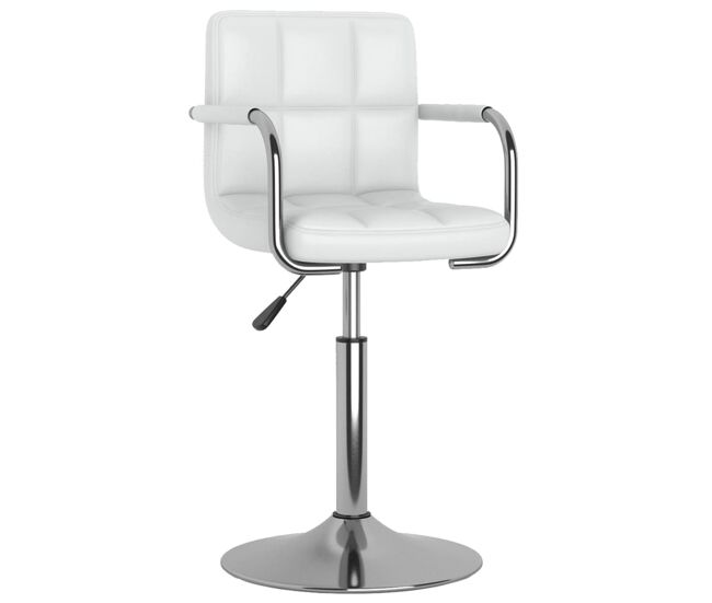 Vidaxl taburete de cocina cuero sintético blanco