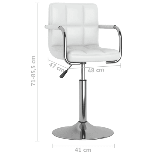 vidaXL Banco de bar couro artificial branco