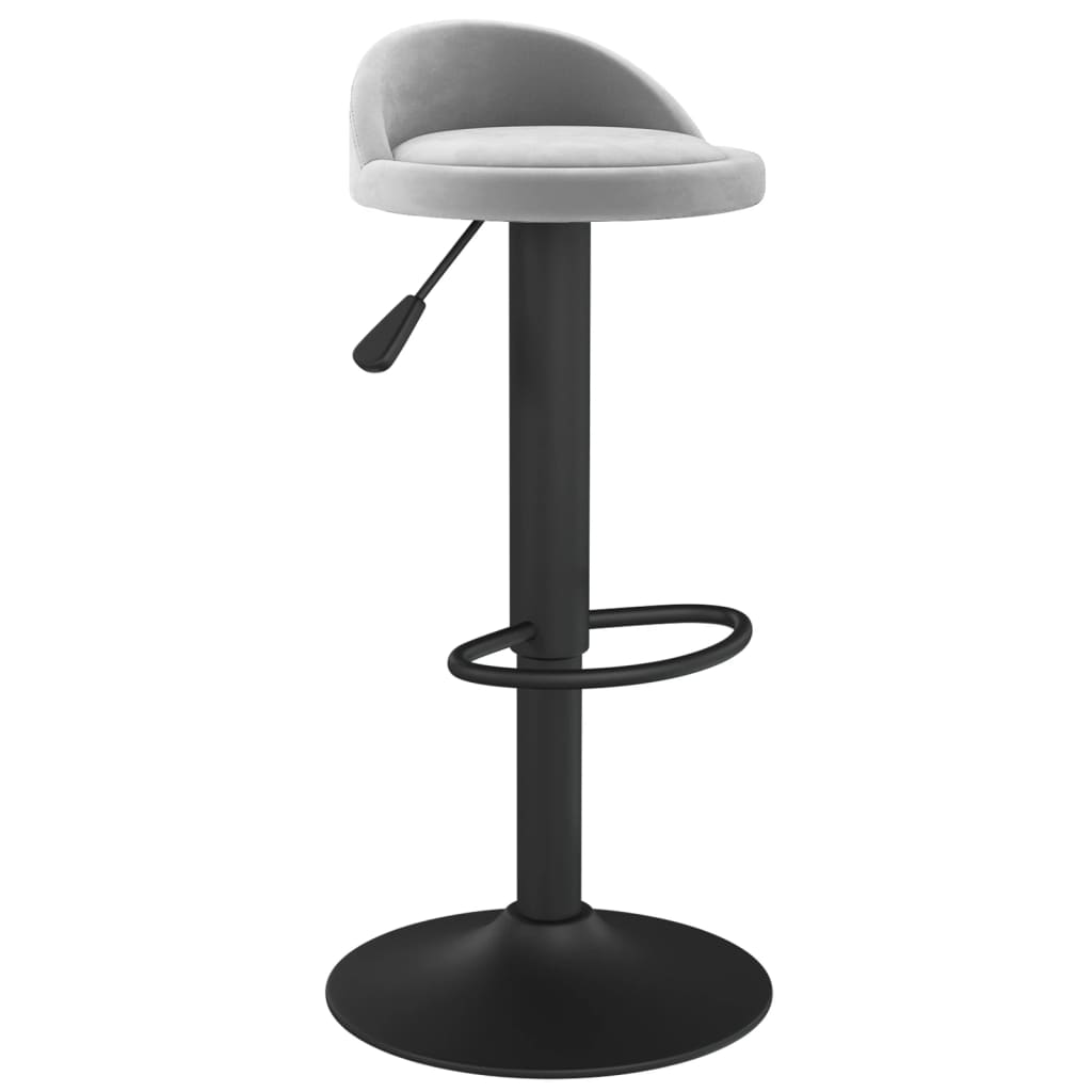 Vidaxl taburete de cocina de terciopelo gris claro