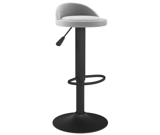 Vidaxl taburete de cocina de terciopelo gris claro