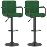 vidaXL Bancos de bar 2 pcs veludo verde-escuro