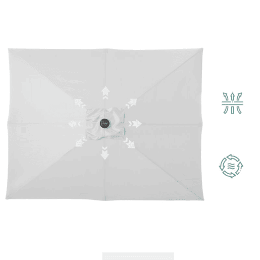 Outsunny Chapéu de Sol com Luzes LED 268x205x248 cm Chapéu de Sol de Jardim Inclinável até 45° Anti-UV e Abertura a Manivela para Pátio Varanda Creme
