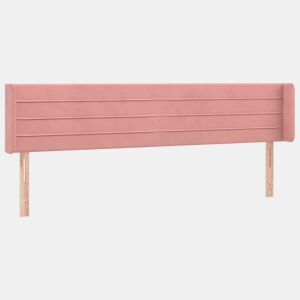 vidaXL Cabeceira de cama c abas veludo 163x16x7888 cm rosa