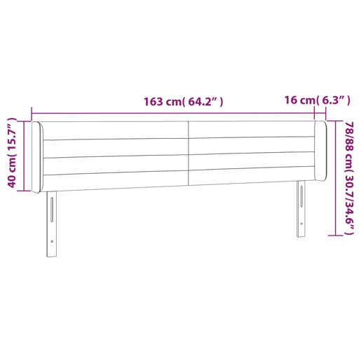 vidaXL Cabeceira de cama c abas veludo 163x16x7888 cm rosa