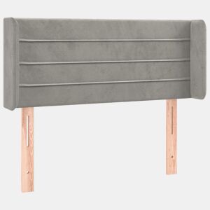 vidaXL Cabeceira de cama c abas veludo 93x16x7888 cm cinzento-claro