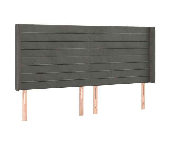 Vidaxl cabecero con orejas de terciopelo gris oscuro 163x16x118/128 cm