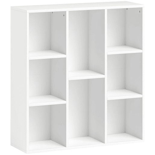 HOMCOM Estante de 3 Níveis Estante para Livros com 8 Compartimentos Desenho Vertical ou Horizontal para Sala de Estar Escritório Dormitório 74,3x24x80 cm Branco HOMCOM Estante de 3 Níveis Estante para Livros com 8 Compartimentos Desenho Vertical ou Horizontal para Sala de Estar Escritório Dormitório 74,3x24x80 cm Branco