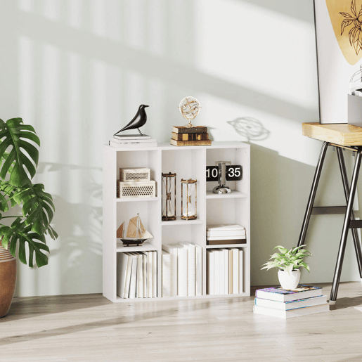 HOMCOM Estante de 3 Níveis Estante para Livros com 8 Compartimentos Desenho Vertical ou Horizontal para Sala de Estar Escritório Dormitório 74,3x24x80 cm Branco HOMCOM Estante de 3 Níveis Estante para Livros com 8 Compartimentos Desenho Vertical ou Horizontal para Sala de Estar Escritório Dormitório 74,3x24x80 cm Branco