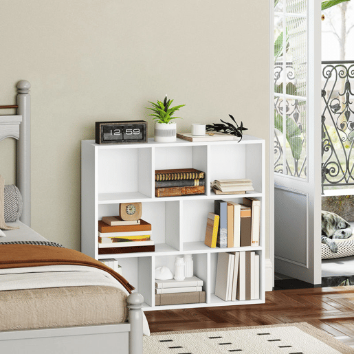 HOMCOM Estante de 3 Níveis Estante para Livros com 8 Compartimentos Desenho Vertical ou Horizontal para Sala de Estar Escritório Dormitório 74,3x24x80 cm Branco HOMCOM Estante de 3 Níveis Estante para Livros com 8 Compartimentos Desenho Vertical ou Horizontal para Sala de Estar Escritório Dormitório 74,3x24x80 cm Branco
