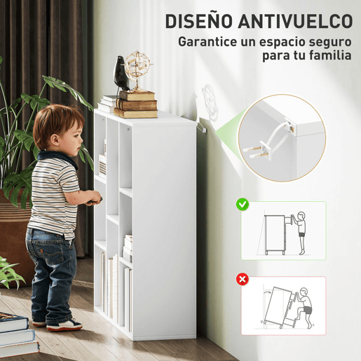 HOMCOM Estante de 3 Níveis Estante para Livros com 8 Compartimentos Desenho Vertical ou Horizontal para Sala de Estar Escritório Dormitório 74,3x24x80 cm Branco HOMCOM Estante de 3 Níveis Estante para Livros com 8 Compartimentos Desenho Vertical ou Horizontal para Sala de Estar Escritório Dormitório 74,3x24x80 cm Branco
