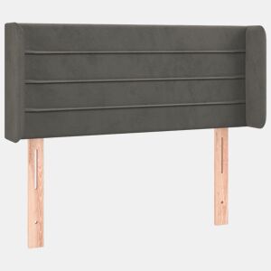 vidaXL Cabeceira de cama c abas veludo 93x16x7888 cm cinzento-escuro