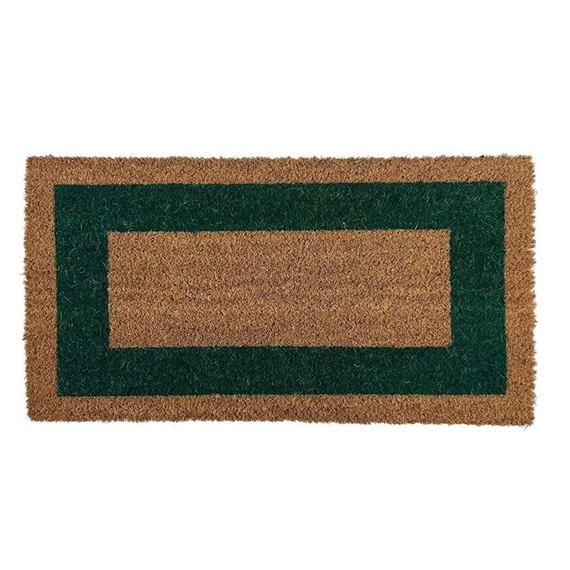 Arquiservi - felpudo de coco antideslizante cenefa verde 50x90 cm