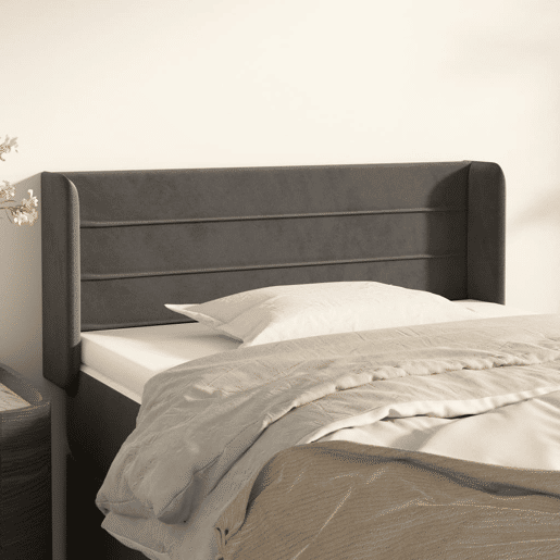 vidaXL Cabeceira de cama c abas veludo 83x16x7888 cm cinzento-escuro vidaXL Cabeceira de cama c abas veludo 83x16x7888 cm cinzento-escuro