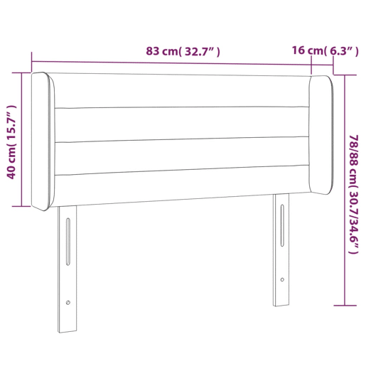 vidaXL Cabeceira de cama c abas veludo 83x16x7888 cm cinzento-escuro vidaXL Cabeceira de cama c abas veludo 83x16x7888 cm cinzento-escuro