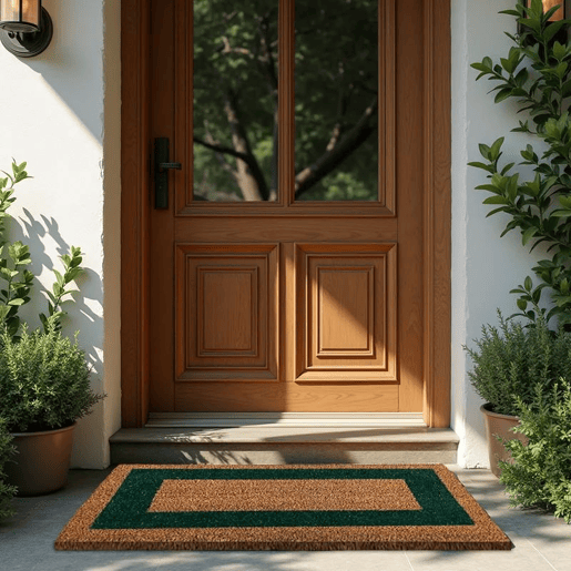 Arquiservi - Capacho de coco antiderrapante com borda Verde 33 x 60 cm