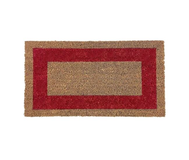 Arquiservi - felpudo de coco antideslizante cenefa rojo 40 x 70 cm