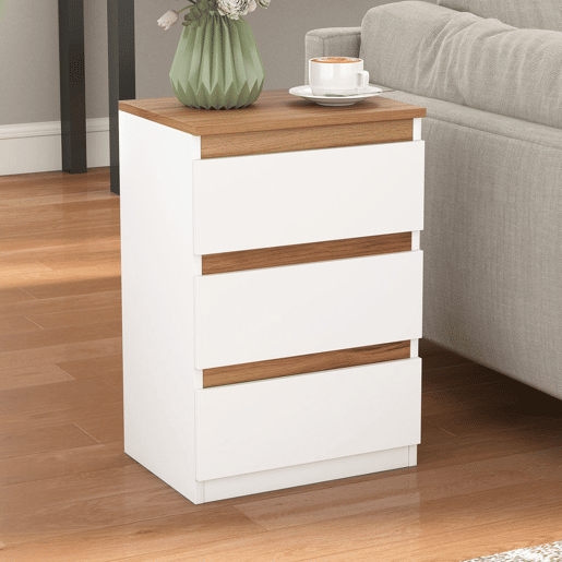 HOMCOM Conjunto de 2 Mesas de Cabeceira com 3 Gavetas Mesas de Cabeceira para Dormitório Estreitas 40x30x59,5 cm Branco HOMCOM Conjunto de 2 Mesas de Cabeceira com 3 Gavetas Mesas de Cabeceira para Dormitório Estreitas 40x30x59,5 cm Branco