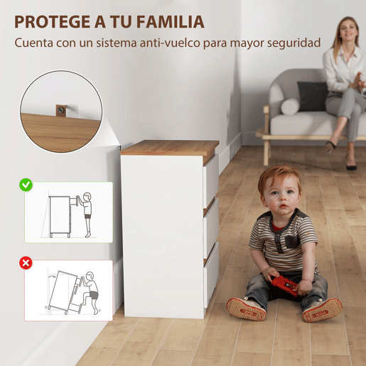 HOMCOM Conjunto de 2 Mesas de Cabeceira com 3 Gavetas Mesas de Cabeceira para Dormitório Estreitas 40x30x59,5 cm Branco HOMCOM Conjunto de 2 Mesas de Cabeceira com 3 Gavetas Mesas de Cabeceira para Dormitório Estreitas 40x30x59,5 cm Branco