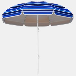 Outsunny Chapéu de Sol Grande para Praia Ø180 cm Chapéu de Sol para Exterior Dobrável com Ângulo Ajustável Proteção UV50+ Impermeável Mastro de Ø32 mm Multicolor