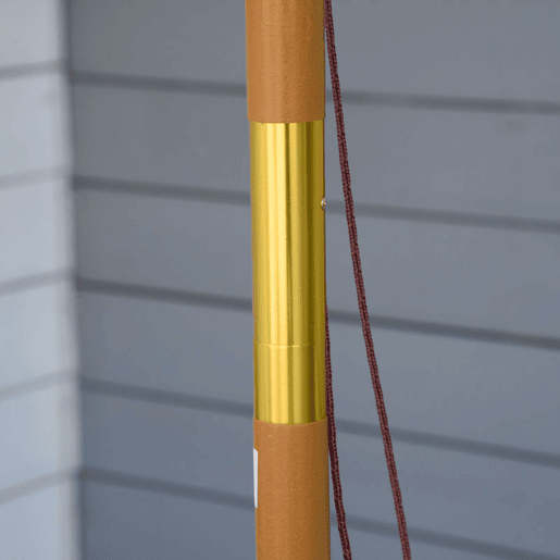 Outsunny Chapéu de Sol de Jardim Ø300x250 cm com Sistema de Poleia Teto Ventilado e Mastro Desmontável de Madeira para Terraço Pátio Exterior Caqui