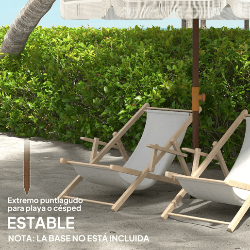 Outsunny Chapéu de Sol de Praia Ø190x210 cm Chapéu de Sol para Terraço com 8 Varas Abertura Manual Anti-UV Impermeável e Bolsa de Transporte para Jardim Piscina Verde