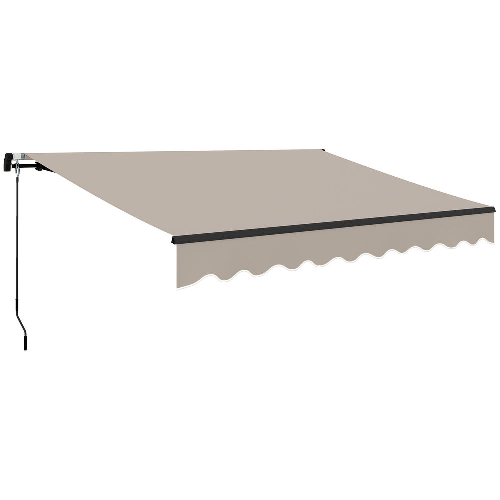 Toldo Manual Retráctil Aluminio, Poliéster Outsunny 360x220 Crudo