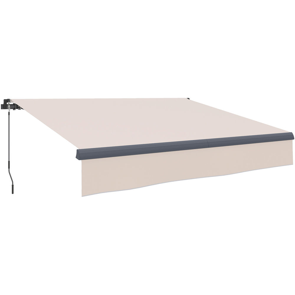 Toldo Manual Retráctil Aluminio, Poliéster Outsunny 295x200