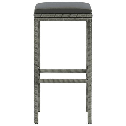 vidaXL Bancos de bar com almofadões 6 pcs vime PE cinzento vidaXL Bancos de bar com almofadões 6 pcs vime PE cinzento