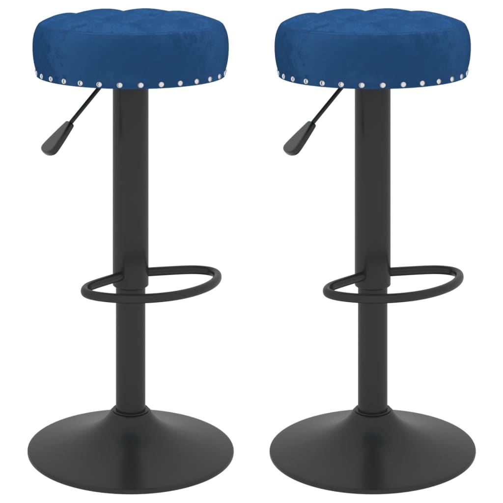 Vidaxl taburetes de cocina 2 unidades terciopelo azul
