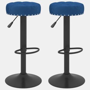vidaXL Bancos de bar 2 pcs veludo azul