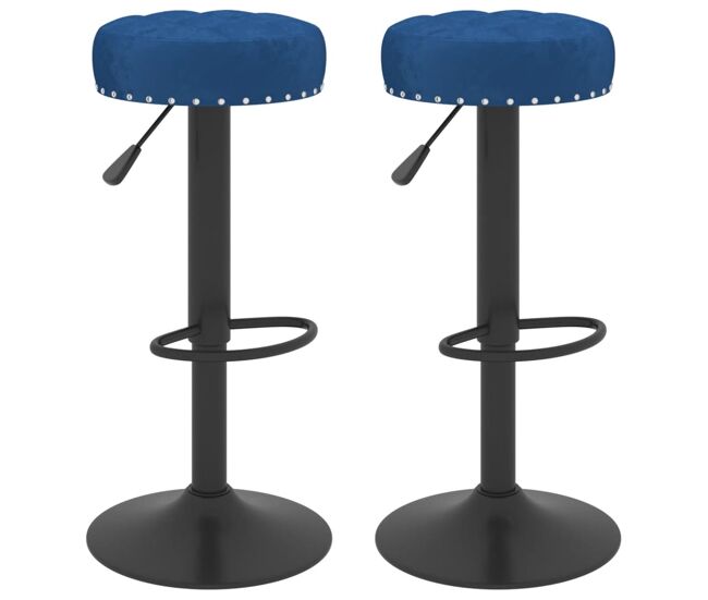 Vidaxl taburetes de cocina 2 unidades terciopelo azul