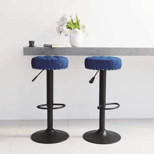 vidaXL Bancos de bar 2 pcs veludo azul