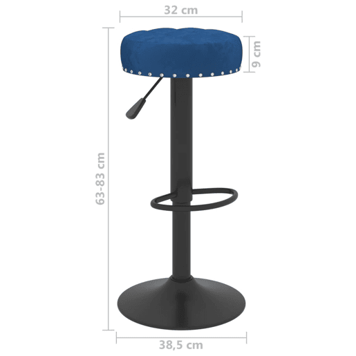 vidaXL Bancos de bar 2 pcs veludo azul